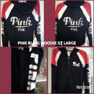 Victoria secret pink zip down hoodie new sz large